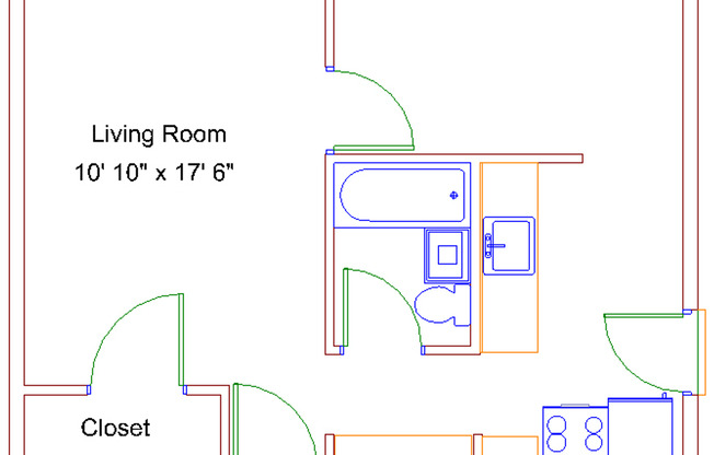 Studio, 1 bath, 432 sqft, $1,549, Unit 022