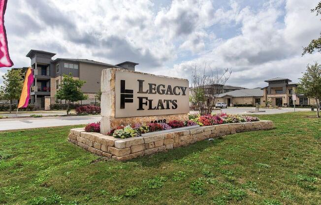 Property Signage at Legacy Flats, San Antonio, TX 