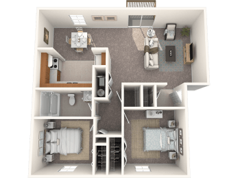 2 beds, 1 bath, 930 sqft, $1,254