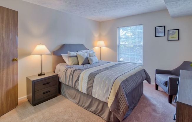 Generous Bedrooms at Hunt Club Apartments, Integrity Realty, Copley, Ohio