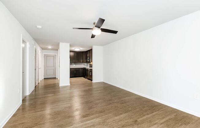 a room with a wood floor