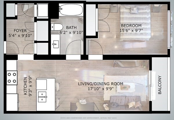 1 bed, 1 bath, $3,200, Unit 305