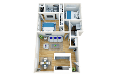 2 beds, 2 baths, 945 sqft, $4,395