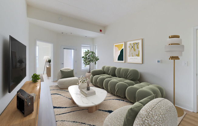 Living Room with Hardwood Flooring