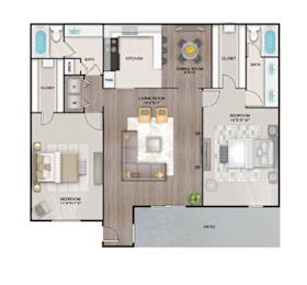 2 beds, 2 baths, 1,253 sqft, $1,474