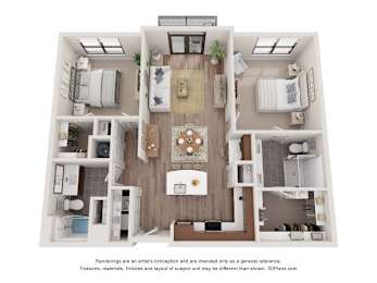 2 beds, 2 baths, 1,120 sqft, $2,370