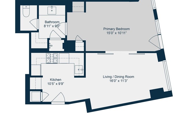 1 bed, 1 bath, 729 sqft, $4,600, Unit 14G