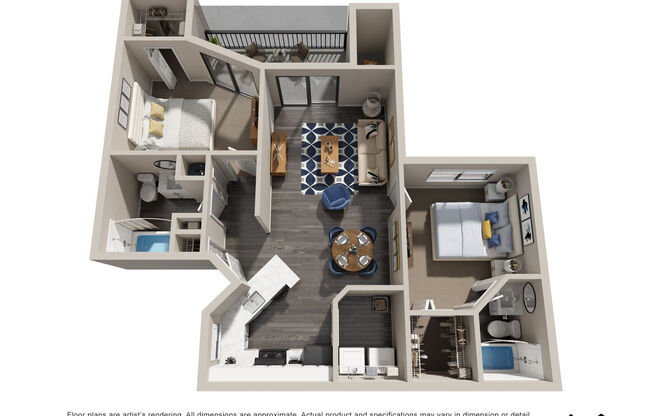 2 beds, 2 baths, 894 sqft, $1,738