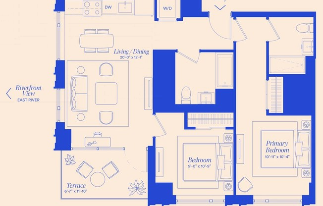 2 beds, 2 baths, $6,955, Unit 902S