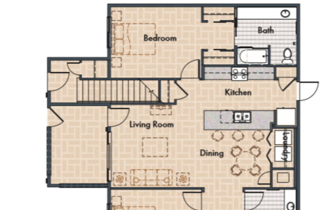 2x2 Upstairs with Carport: Beds - 2: Baths - 2: SqFt Range - 1340 to 1340