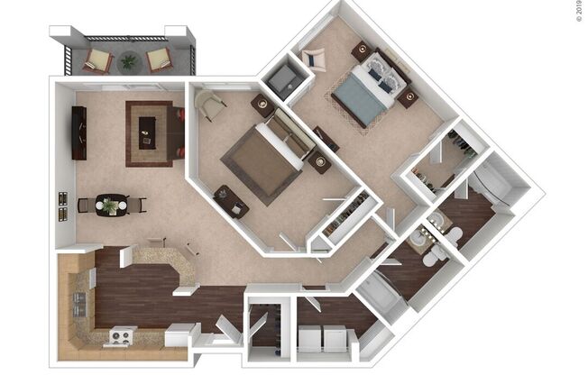 2 beds, 2 baths, 1,221 sqft, $1,900