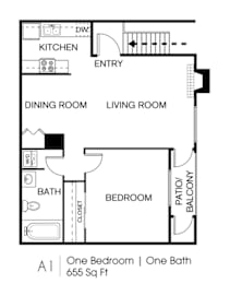 1 bed, 1 bath, 655 sqft, $849