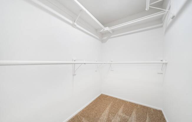 a spacious walk in closet in a 555 waverly unit
