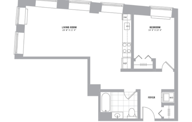 1 bed, 1 bath, 818 sqft, $2,194, Unit 214-402