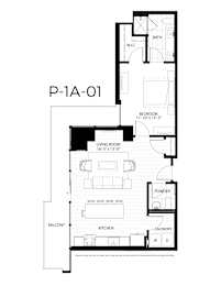 1 bed, 1.5 baths, 932 sqft, $2,410