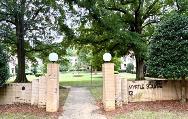 1/2 MONTH OFF SPECIAL - Dilworth -Historic Myrtle Sq 1 bed 1 bath condo