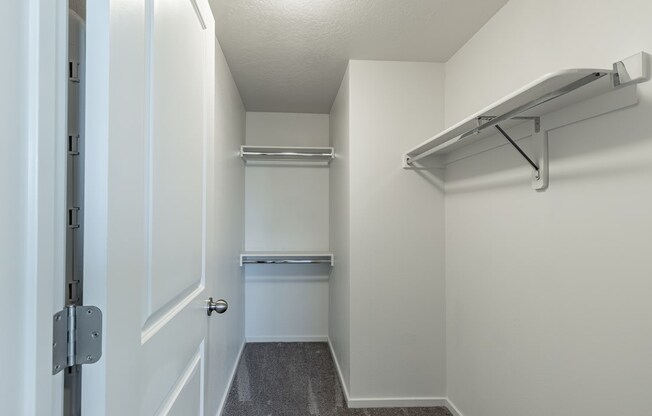 a spacious walk in closet in a 555 waverly unit