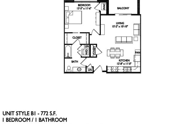 1 bed, 1 bath, 781 sqft, $1,395