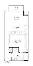 Studio, 1 bath, 673 sqft, $1,370