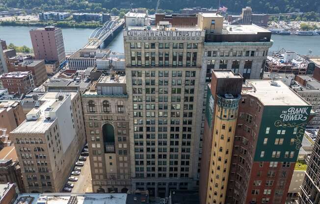 a view of the city from above at The Commonwealth Building, Pittsburgh, 15222