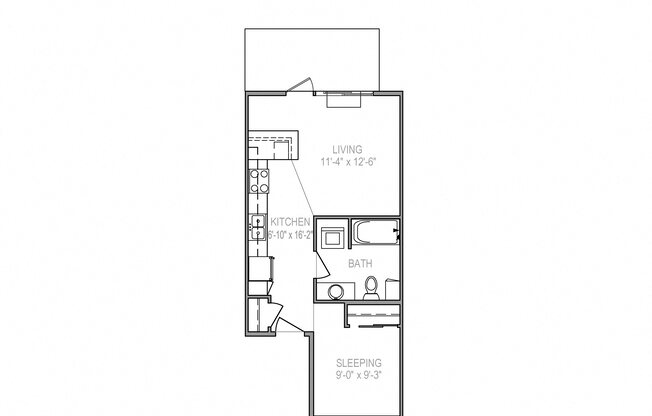 Studio, 1 bath, 508 sqft, $1,545