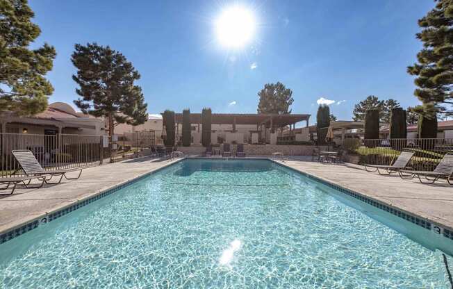 the swimming pool at our apartments