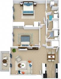 2 beds, 2 baths, 871 sqft, $1,081