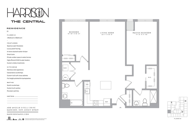 2 beds, 2 baths, 1,124 sqft, $3,725