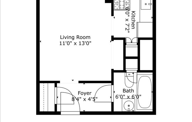 Studio, 1 bath, 332 sqft, $950, Unit 205