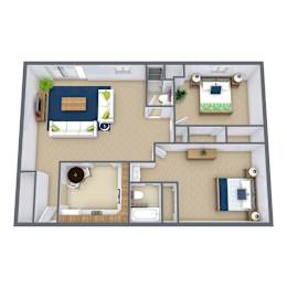 2 beds, 2 baths, 1,120 sqft, $1,595