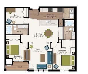 2 beds, 2 baths, 1,320 sqft, $2,023