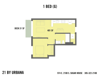 1 bed, 1 bath, 481 sqft, $1,475