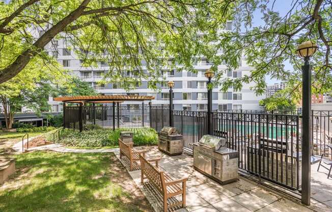 Outdoor grilling area  at Lenox Park, Maryland