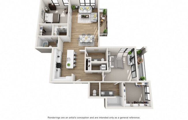 2 beds, 847 sqft, $3,155