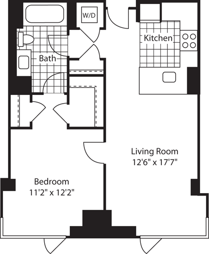 1 bed, 1 bath, 728 sqft, $3,781, Unit 529