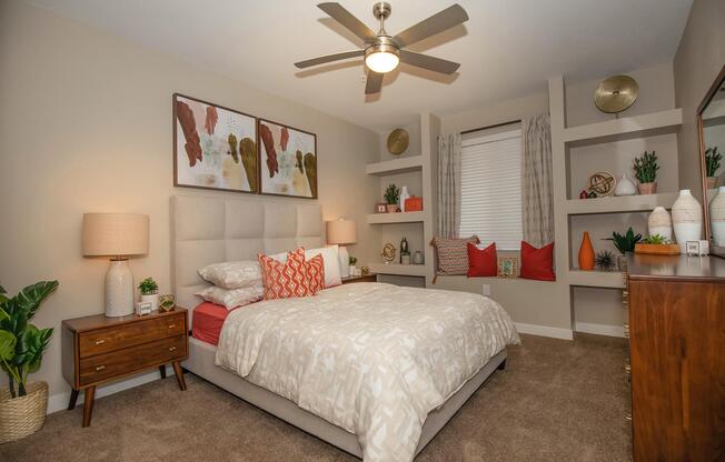 WINDOW SEAT AND BUILT-IN SHELVES