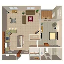 1 bed, 1 bath, 1,106 sqft, $1,275