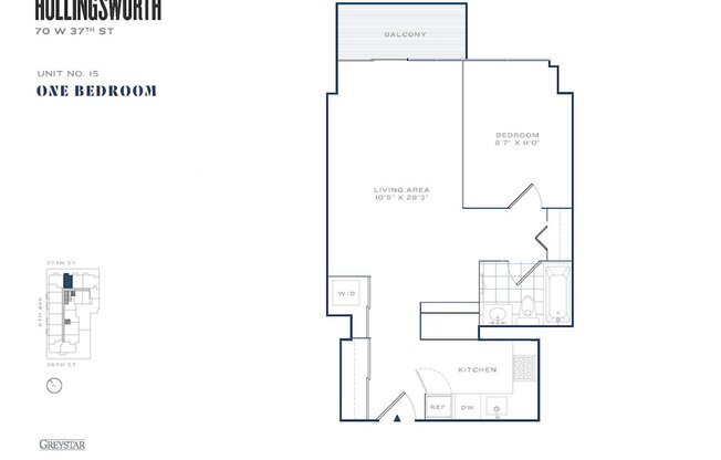 1 bed, 1 bath, $5,300, Unit 1115