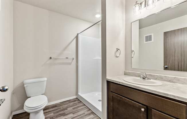 bathroom with walk in shower