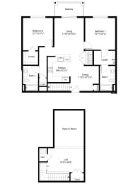 2 beds, 2 baths, 1,345 sqft, $2,205