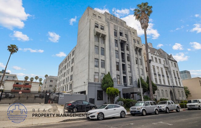 the facade of the beach property management building