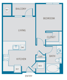 1 bed, 1 bath, 615 sqft, $1,560