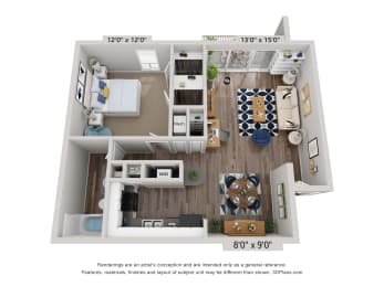1 bed, 1 bath, 750 sqft, $1,129