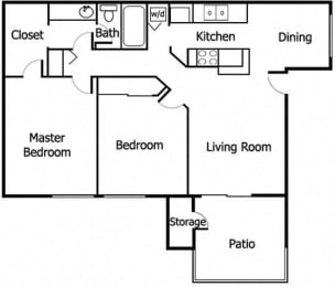 2 beds, 1 bath, 855 sqft, $2,664