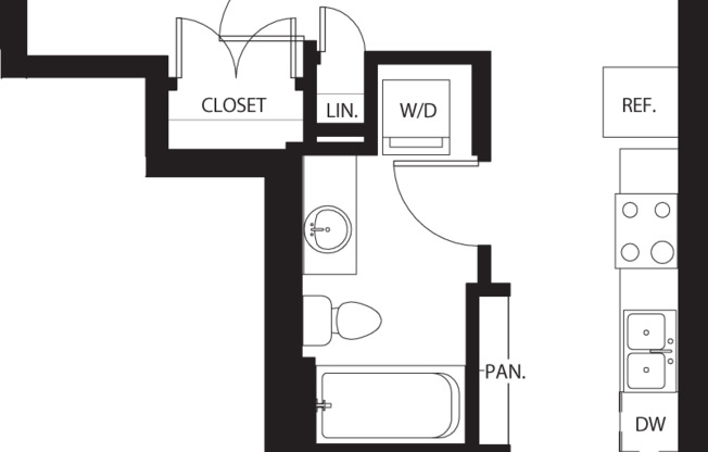 1 bed, 1 bath, 535 sqft, $1,981, Unit 142