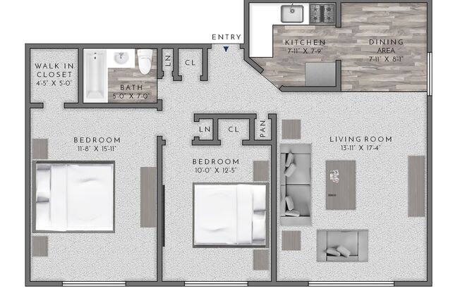 2 beds, 1 bath, 820 sqft, $2,885