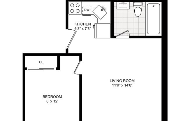 1 bed, 1 bath, $3,600, Unit 2F