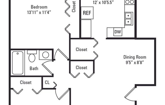 2 beds, 1 bath, 987 sqft, $1,835, Unit 204-302
