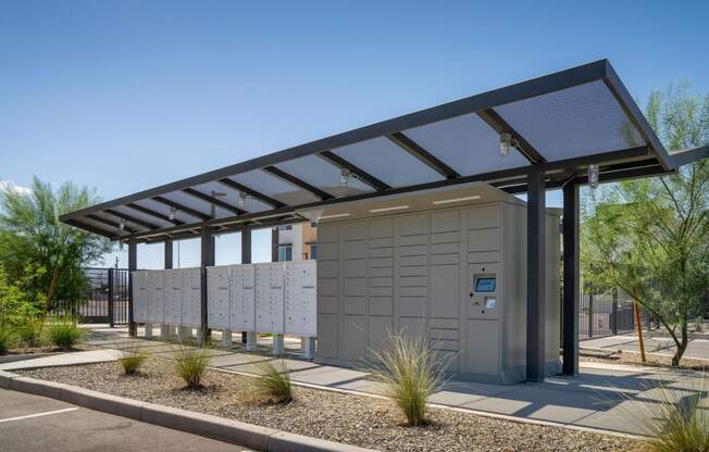 mail and package locker at Streamliner 16th Apartments in Phoenix