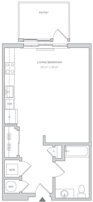 Studio, 1 bath, 564 sqft, $2,125